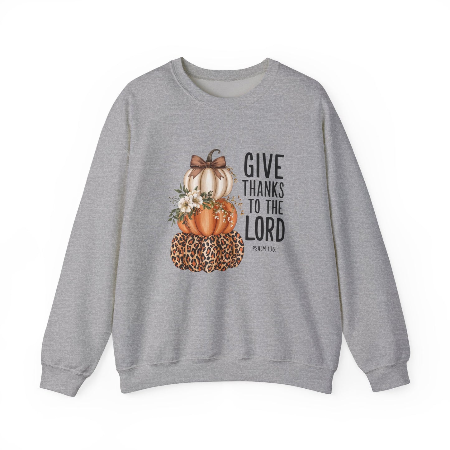 Thankful Pumpkin Crewneck Sweatshirt | Cozy Fall Apparel, Thanksgiving Gift, Christian Sweatshirt, Autumn Fashion, Seasonal Comfort