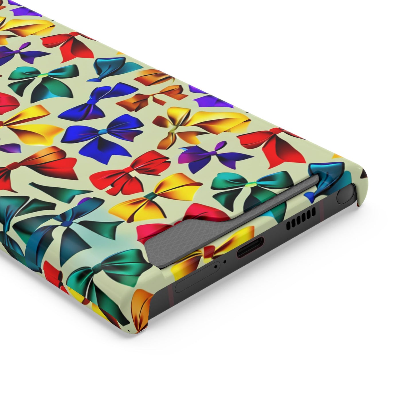 Colorful Bow Pattern Phone Card Case — Slim Wallet Phone Case