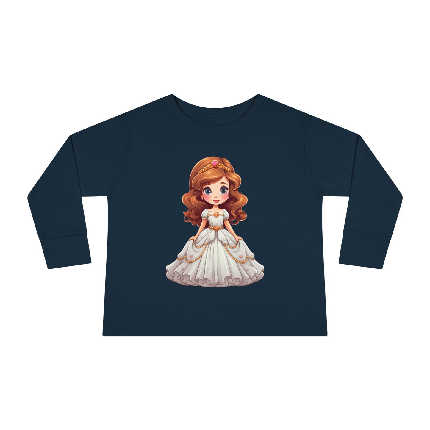 Toddler Princess Long Sleeve Tee, Adorable Girl's Shirt, Birthday Gift, Dress Up Tee, Toddler Top, Cute Graphic Tee