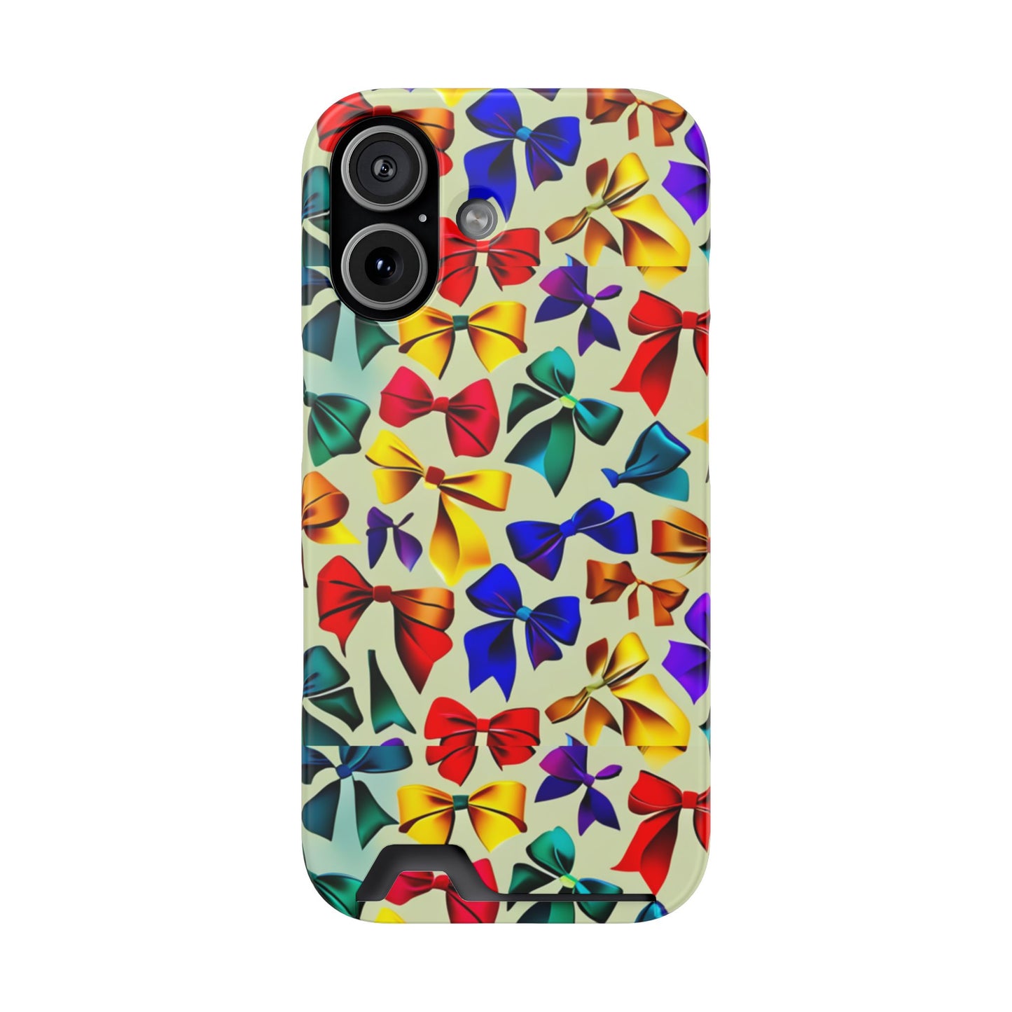 Colorful Bow Pattern Phone Card Case — Slim Wallet Phone Case