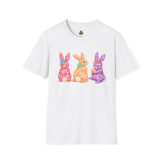 Easter Watercolor Bunny T-Shirt — Trio of Pastel Rabbits