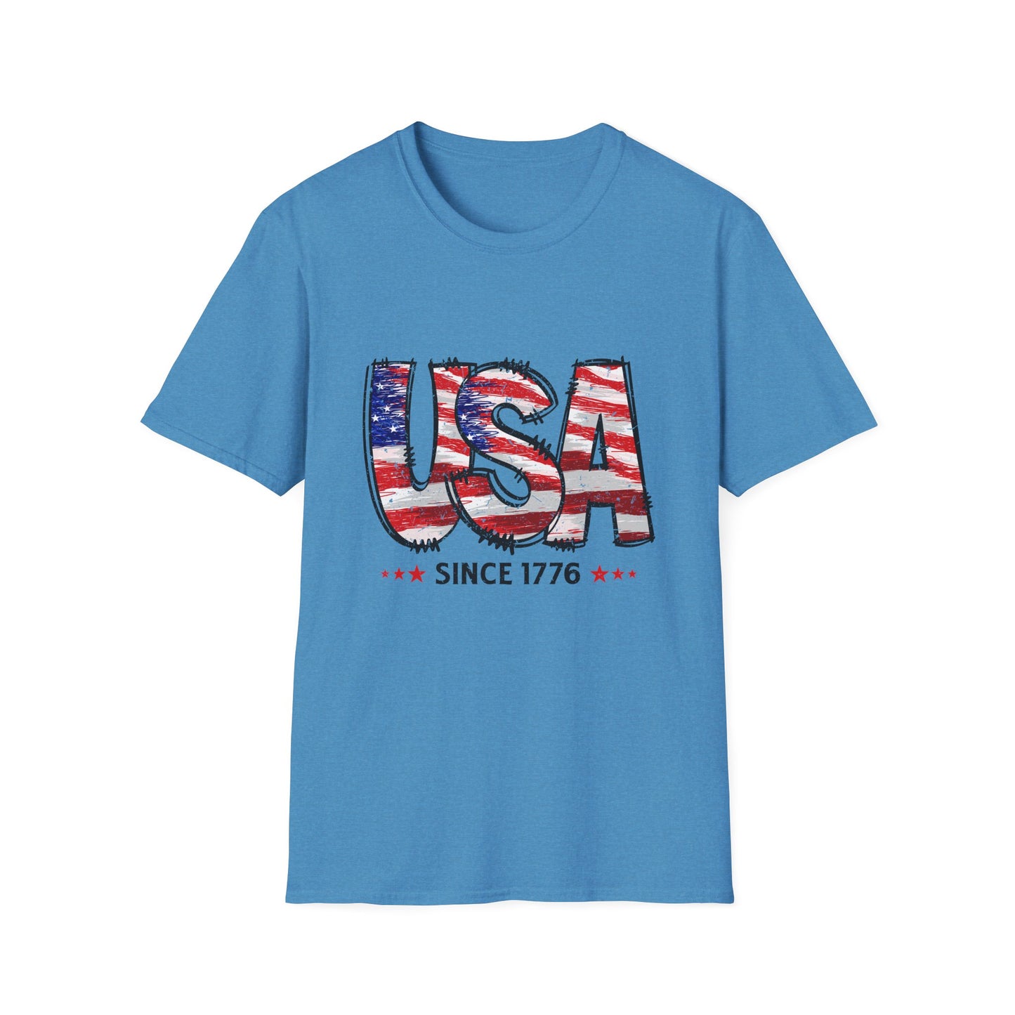 USA Flag Unisex Softstyle T-Shirt - Patriotic Tee, July 4th Shirt, Casual Summer Wear, Gift for Veterans, Comfortable Everyday Style