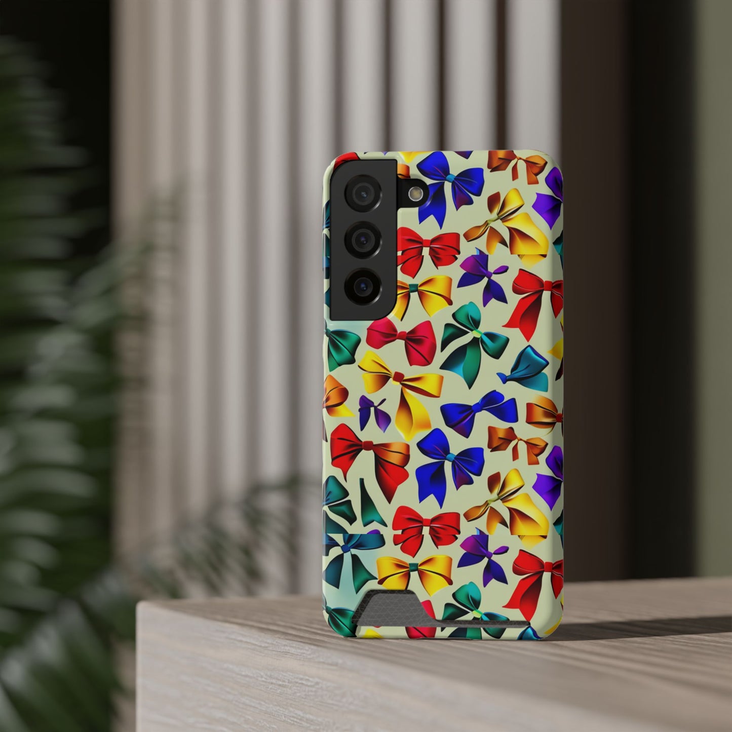 Colorful Bow Pattern Phone Card Case — Slim Wallet Phone Case