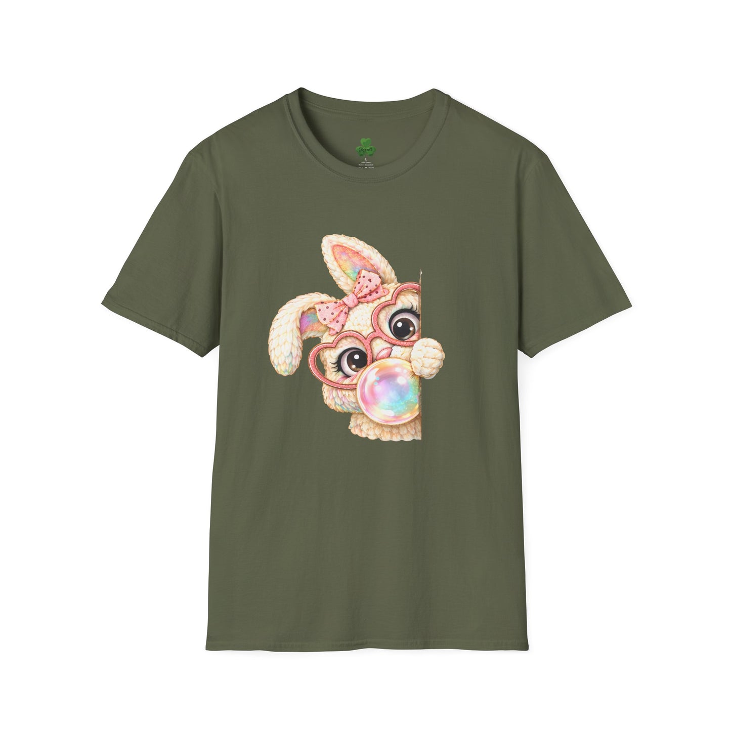 Cute Peekaboo Bunny T-Shirt — Adorable Bunny Blowing Bubble Design