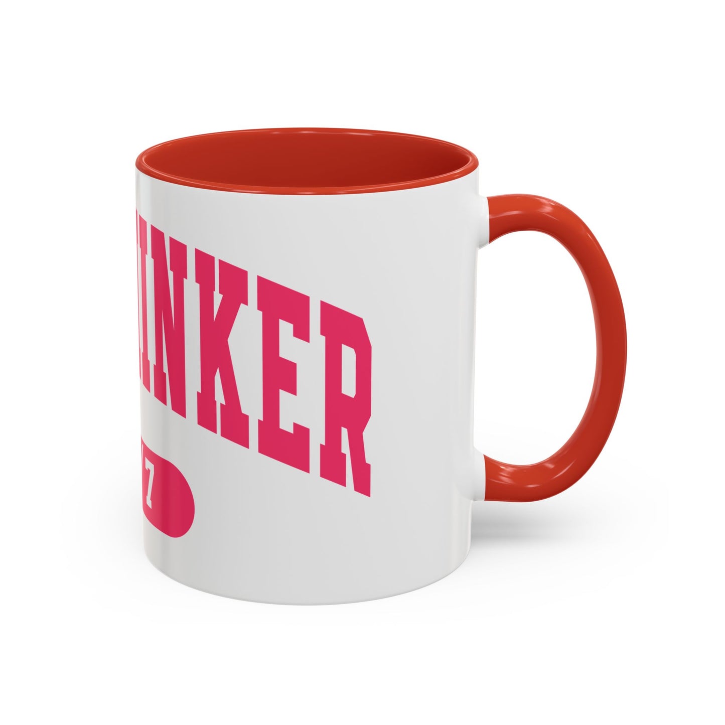 Overthinker 24/7 Accent Coffee Mug — Funny Pink Mental Health Gift