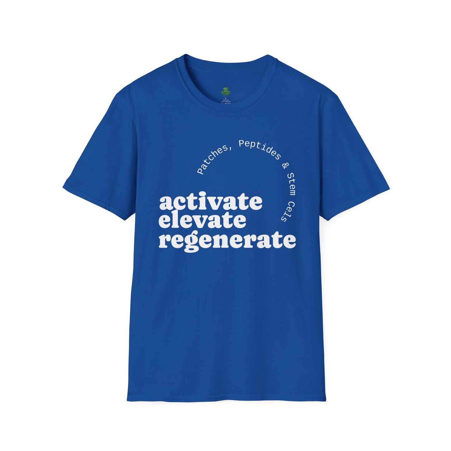Activate Elevate Regenerate T-Shirt — Patches, Peptides & Stem Cells Tee