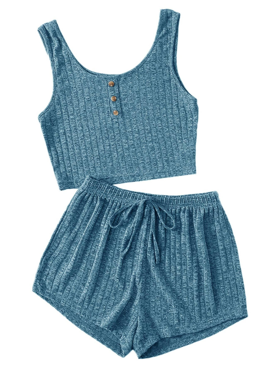 Scoop Neck Top and Shorts Lounge Set