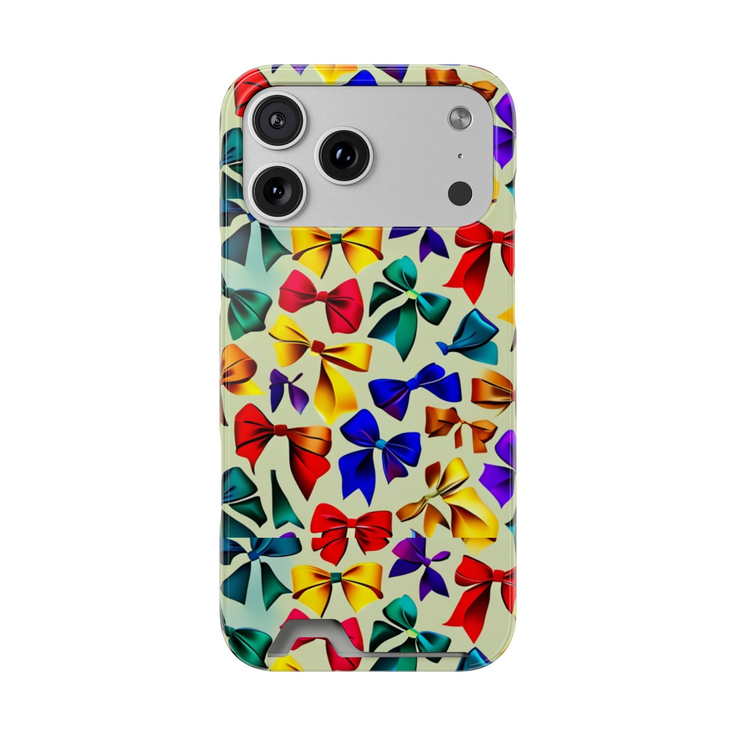 Colorful Bow Pattern Phone Card Case — Slim Wallet Phone Case