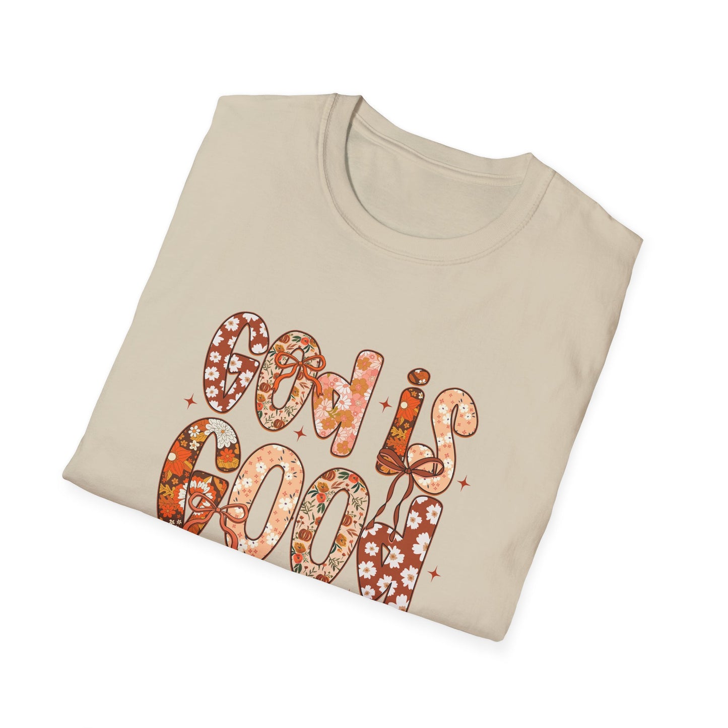 Faith-Inspired Unisex Softstyle T-Shirt - God is Good, Religious Tee, Inspirational Wear, Gift for Believers, Casual Faith Apparel