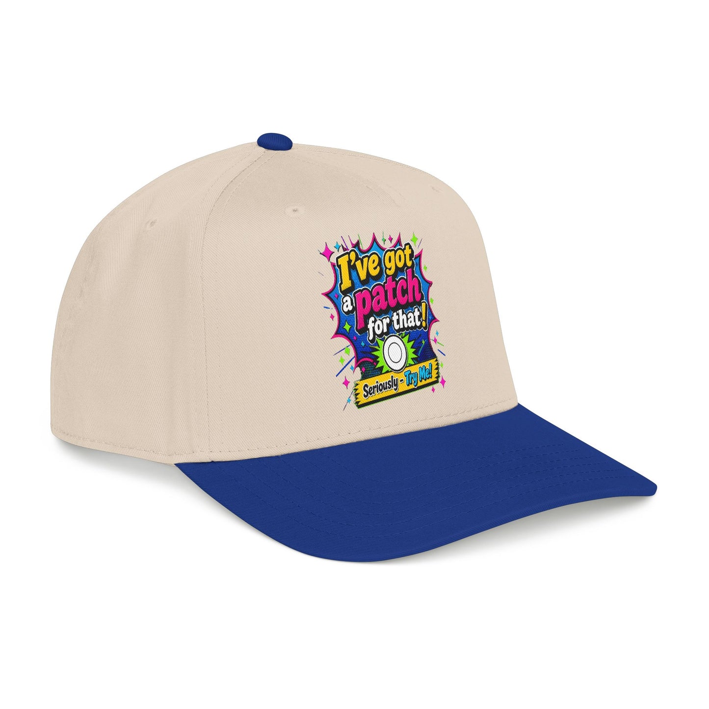 Baseball Cap — "I've Got a Patch for That" Retro Pop Graphic Hat