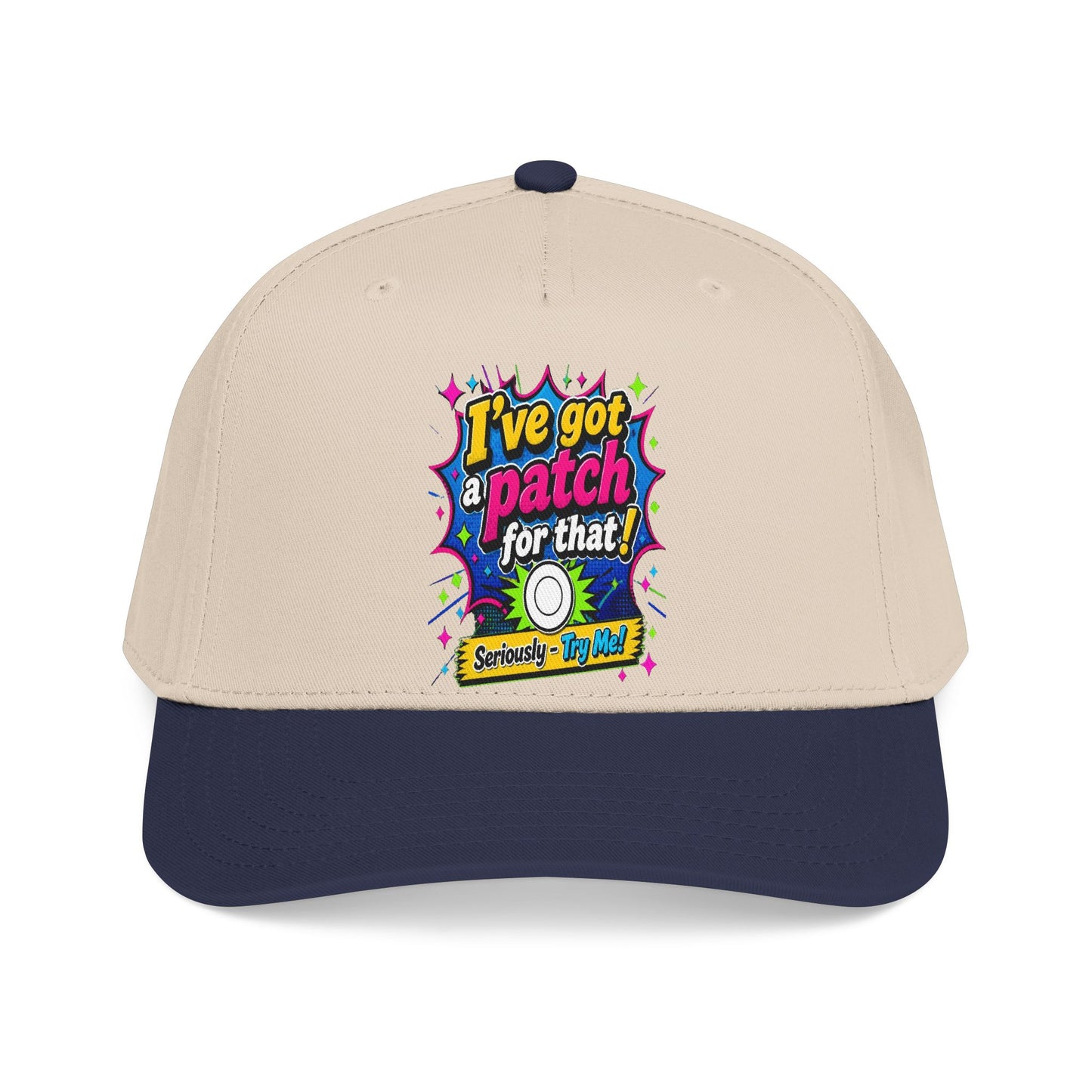 Baseball Cap — "I've Got a Patch for That" Retro Pop Graphic Hat
