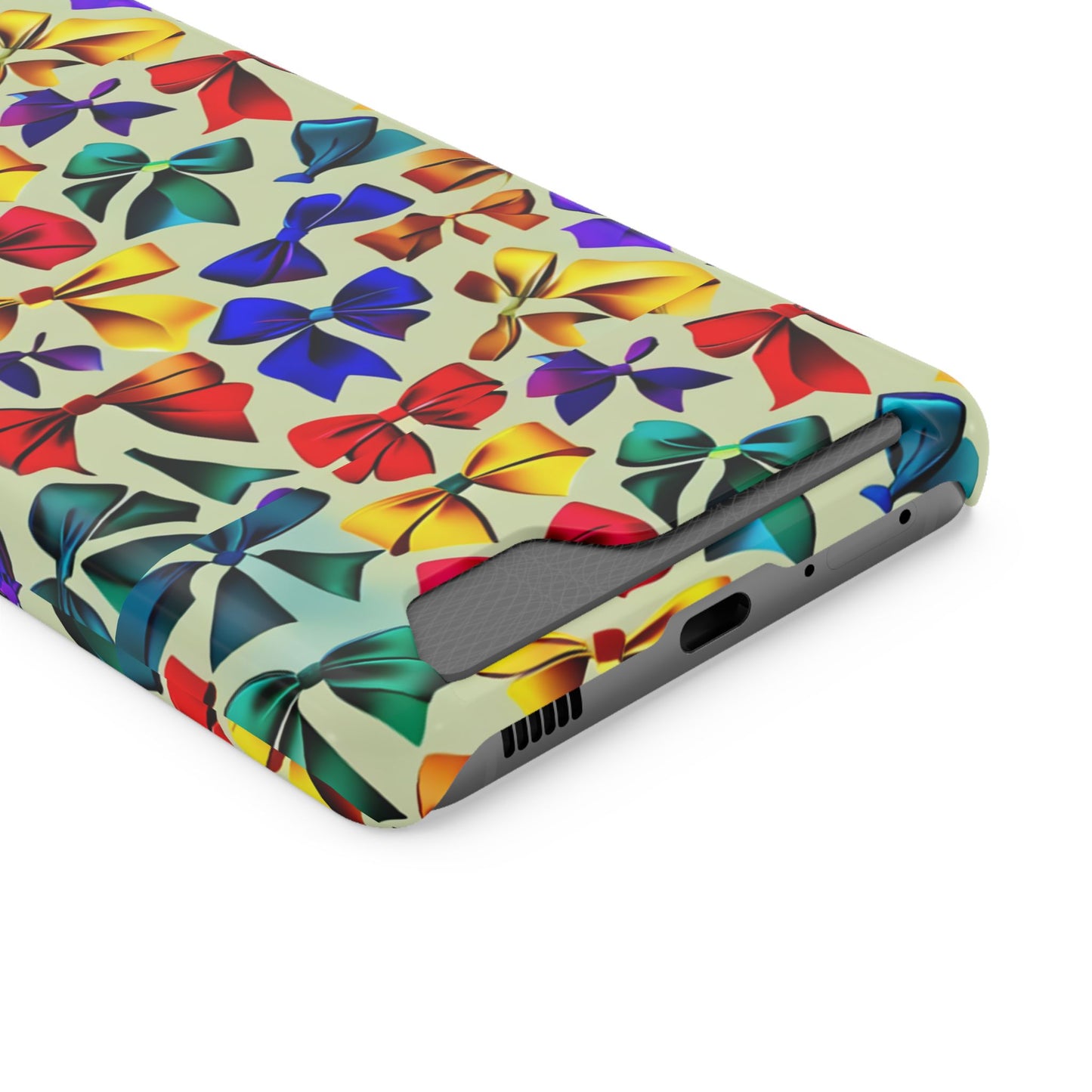 Colorful Bow Pattern Phone Card Case — Slim Wallet Phone Case