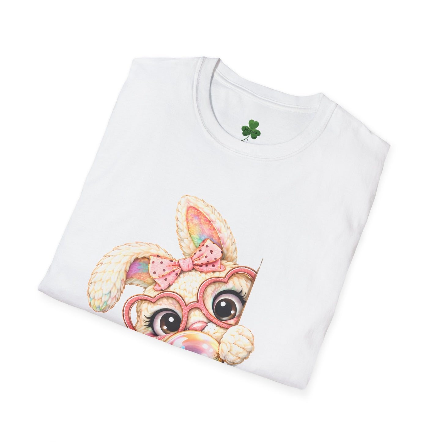 Cute Peekaboo Bunny T-Shirt — Adorable Bunny Blowing Bubble Design