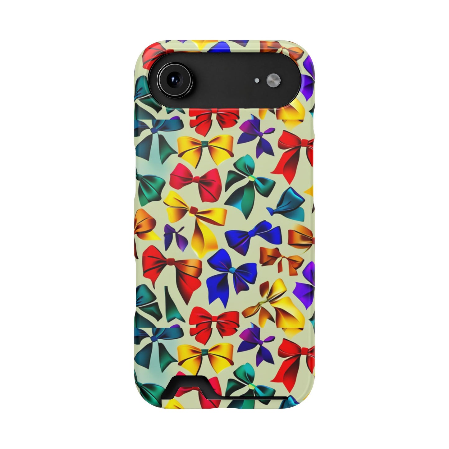Colorful Bow Pattern Phone Card Case — Slim Wallet Phone Case