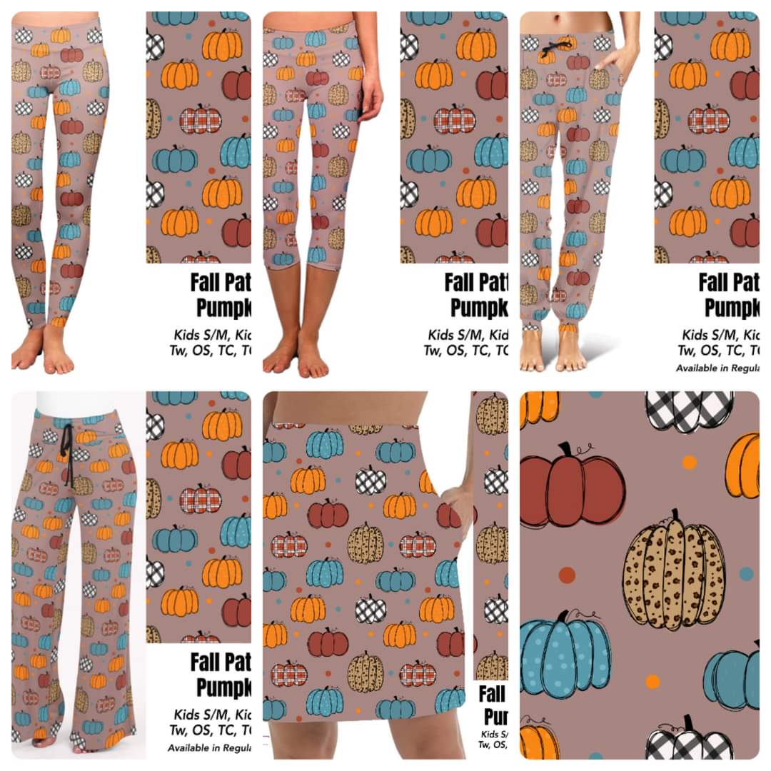 Fall Pattern Pumpkin capris and skorts with pockets