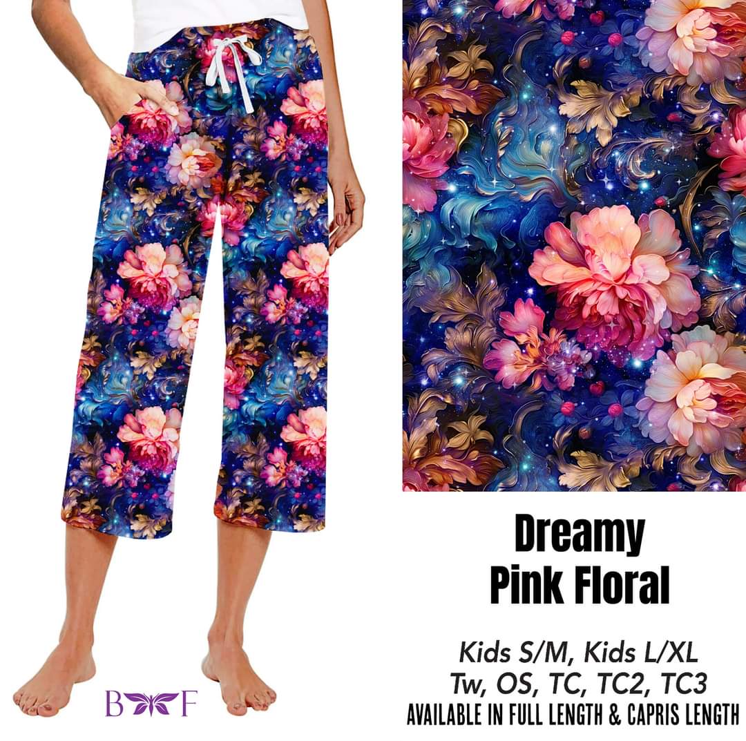 Dreamy Pink Floral leggings with pockets