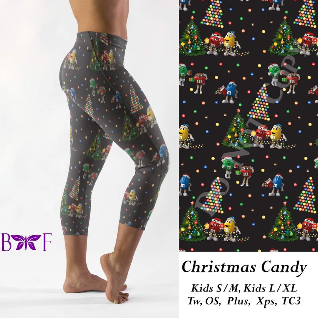 Christmas Candy Capris, joggers and loungers