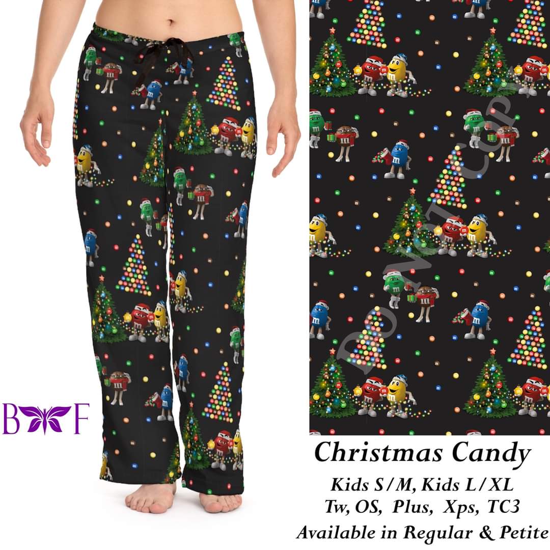 Christmas Candy Capris, joggers and loungers