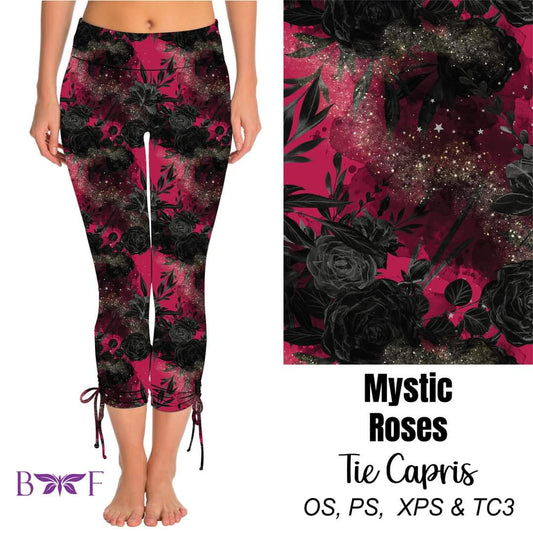 Mystic Roses side tie capris