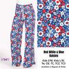 Red White and Blue Daisies Capris and Leggings