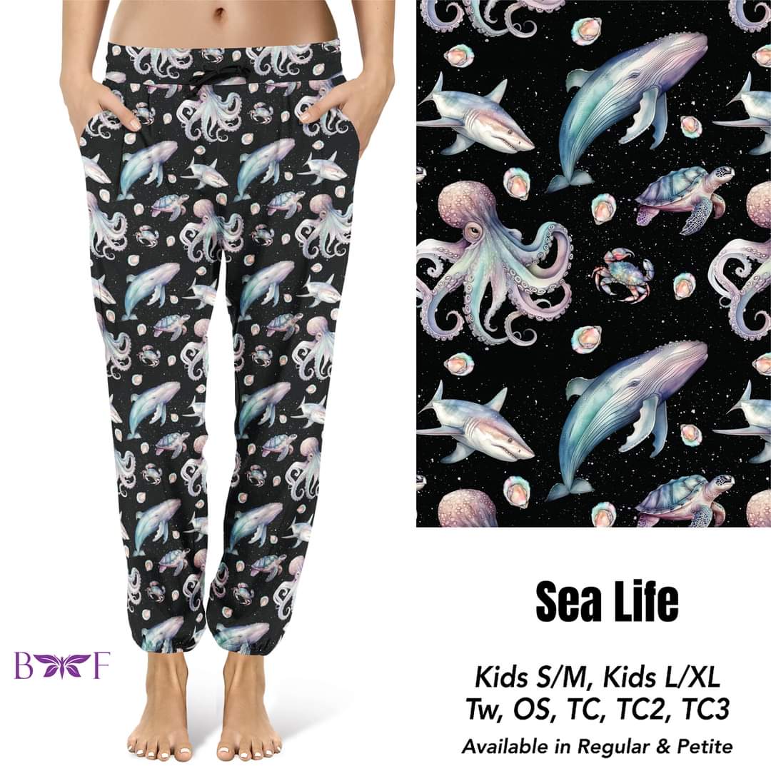 Sea Life Capris and Biker Shorts with pockets