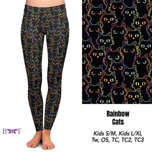 Rainbow Cats Capris, and Biker Shorts with pockets