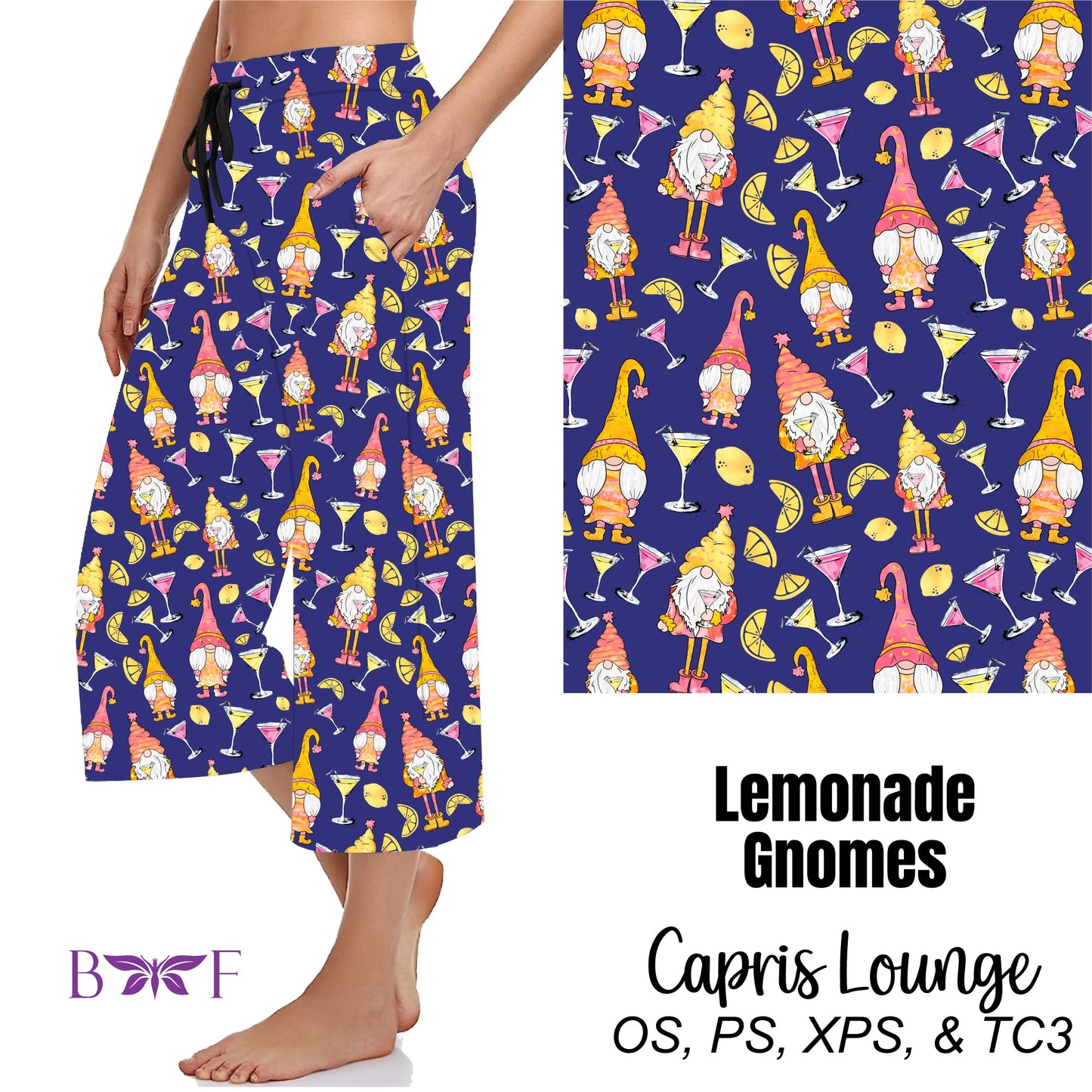 Lemonade Gnomes Capris with pockets