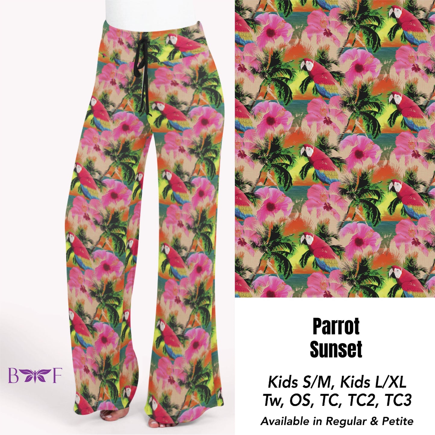 Parrot sunset capri with pockets