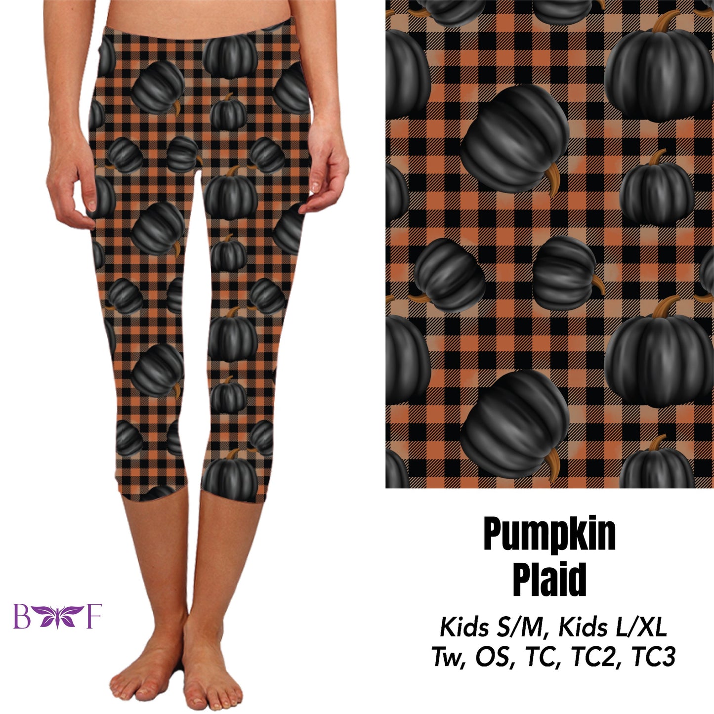 Pumpkin Plaid Leggings with pockets