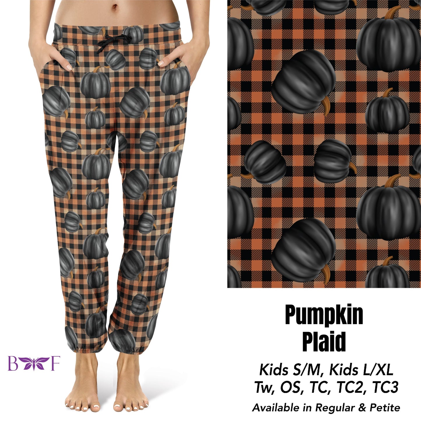 Pumpkin Plaid Leggings with pockets