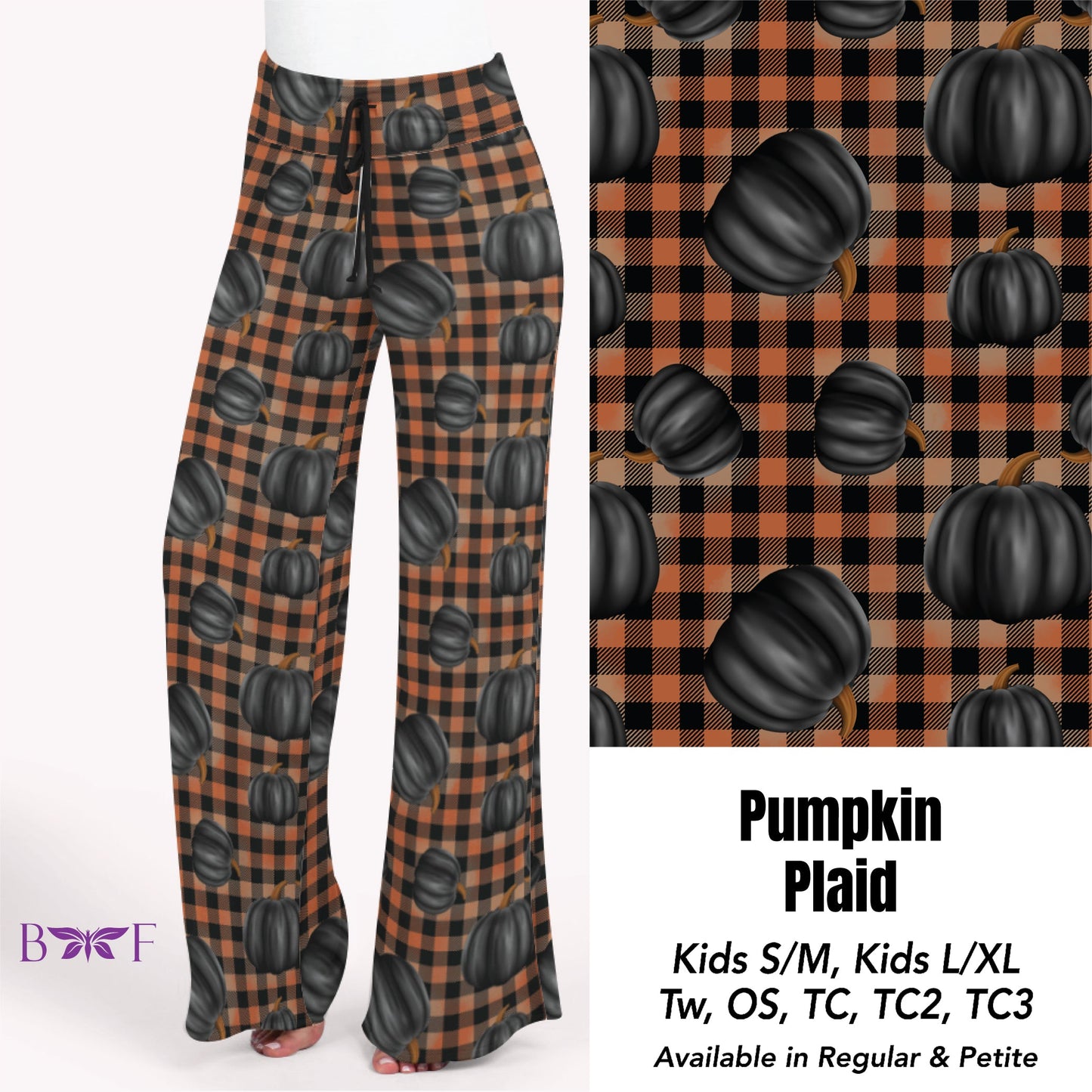 Pumpkin Plaid Leggings with pockets