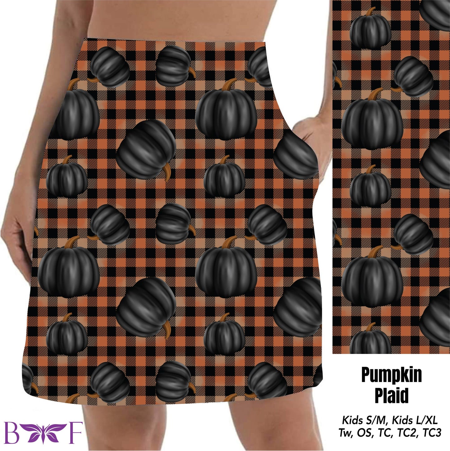 Pumpkin Plaid skorts