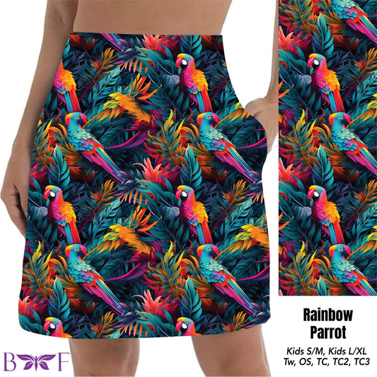 Rainbow Parrot Capris and shorts with pockets