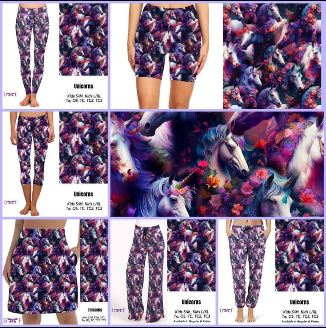 Unicorns Leggings and Capris with pockets (only Plus Size available.)