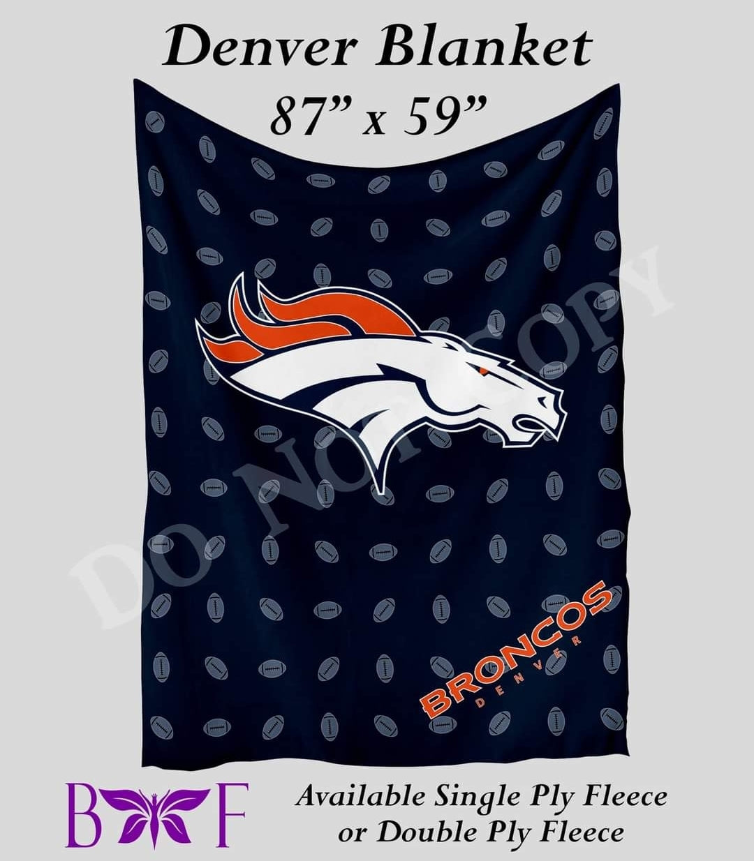 Denver Broncos 59"x87" soft blankets