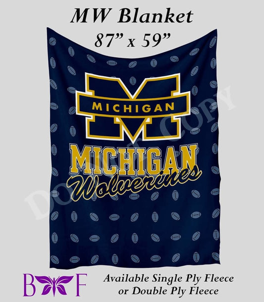 Wolverines 59"x87" soft blankets