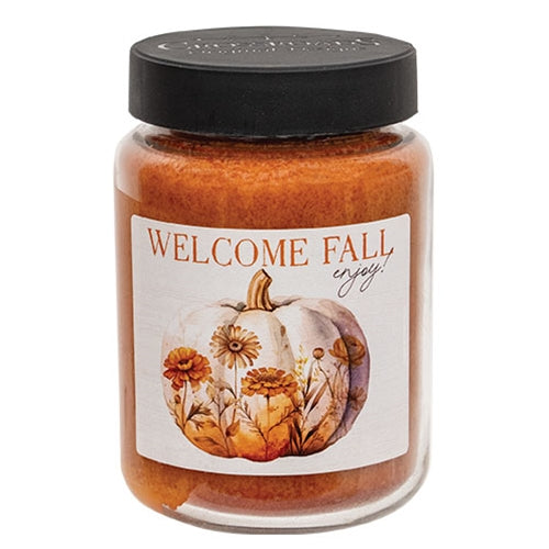 Welcome Fall Maple Pumpkin Donut Jar Candle