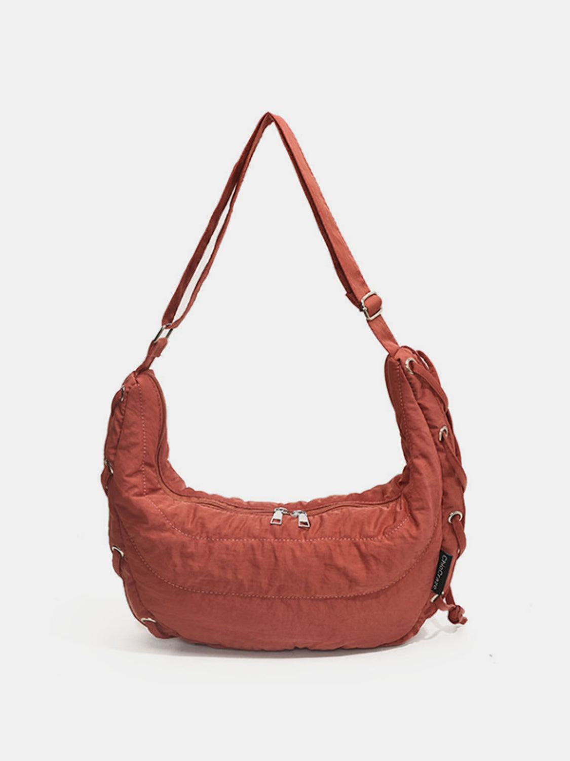 Lace-Up Polyester Crossbody Bag