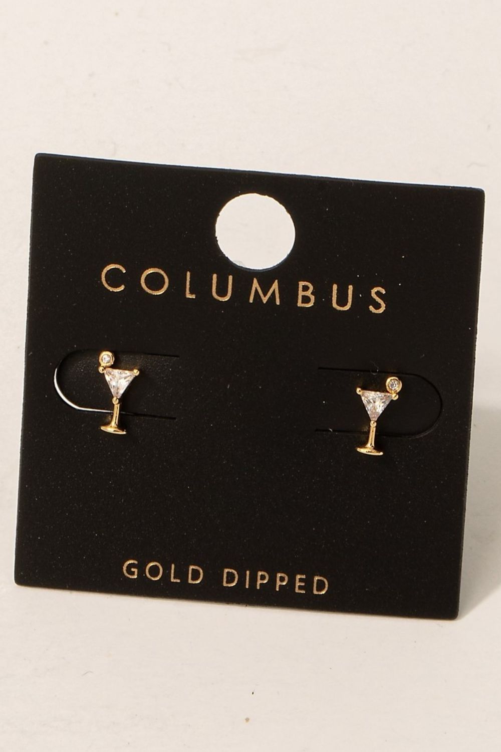 Fame Cubic Zirconia Martini Glass Stud Earrings