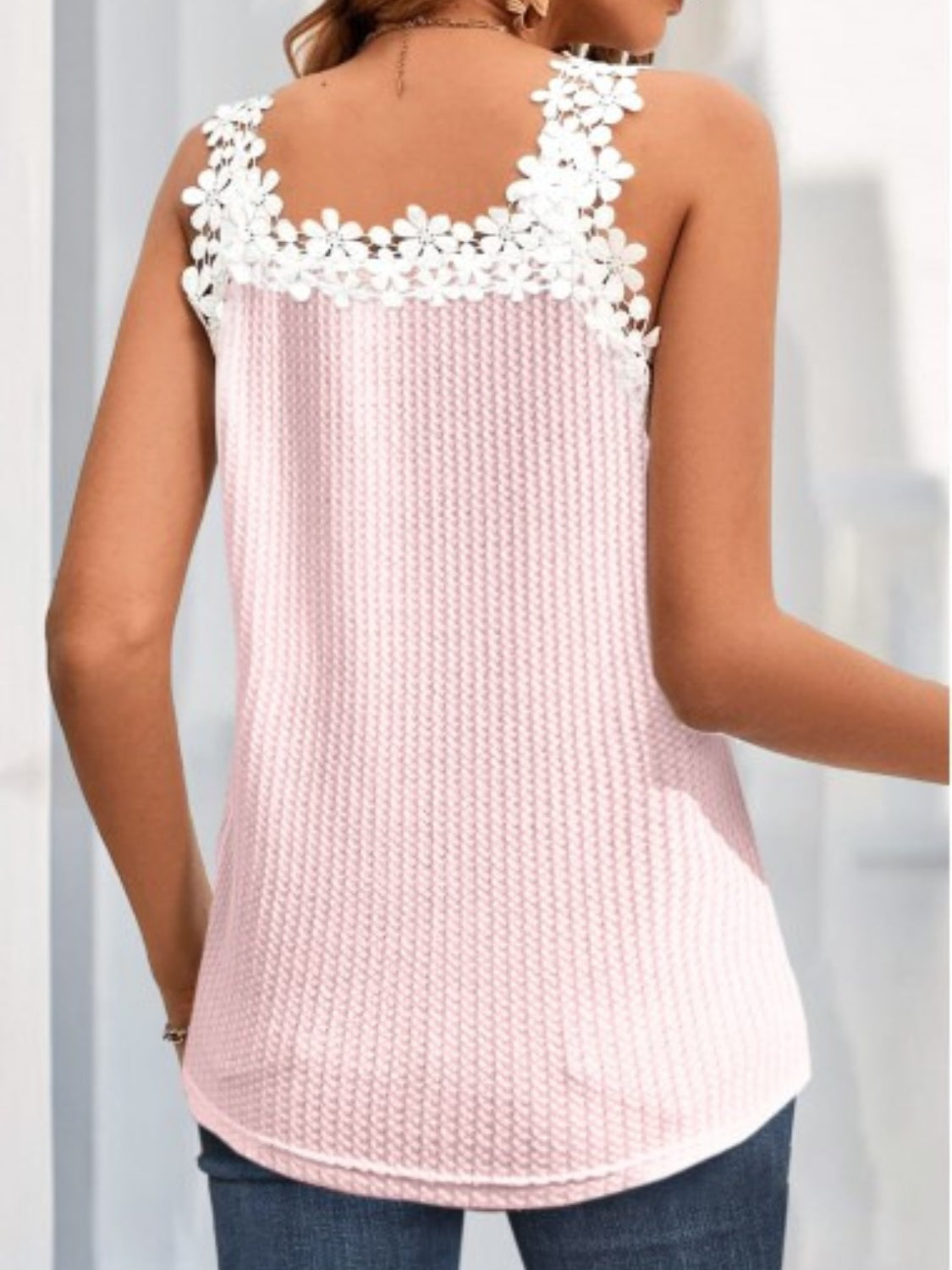 Lace Detail V-Neck Tank