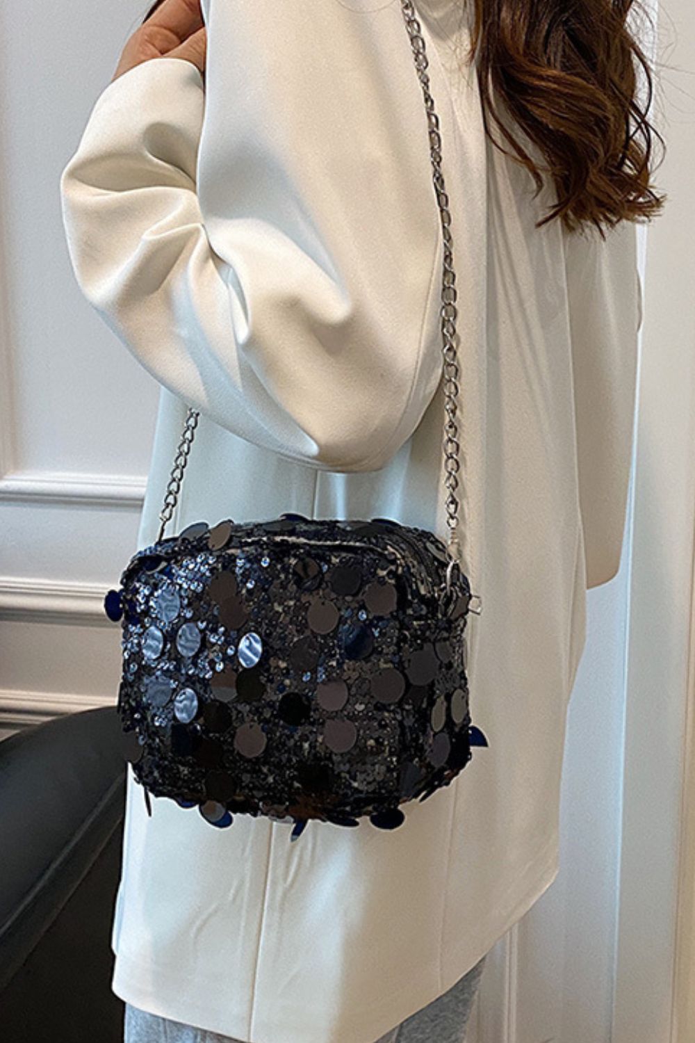 Sequin Chain Shoulder Bag