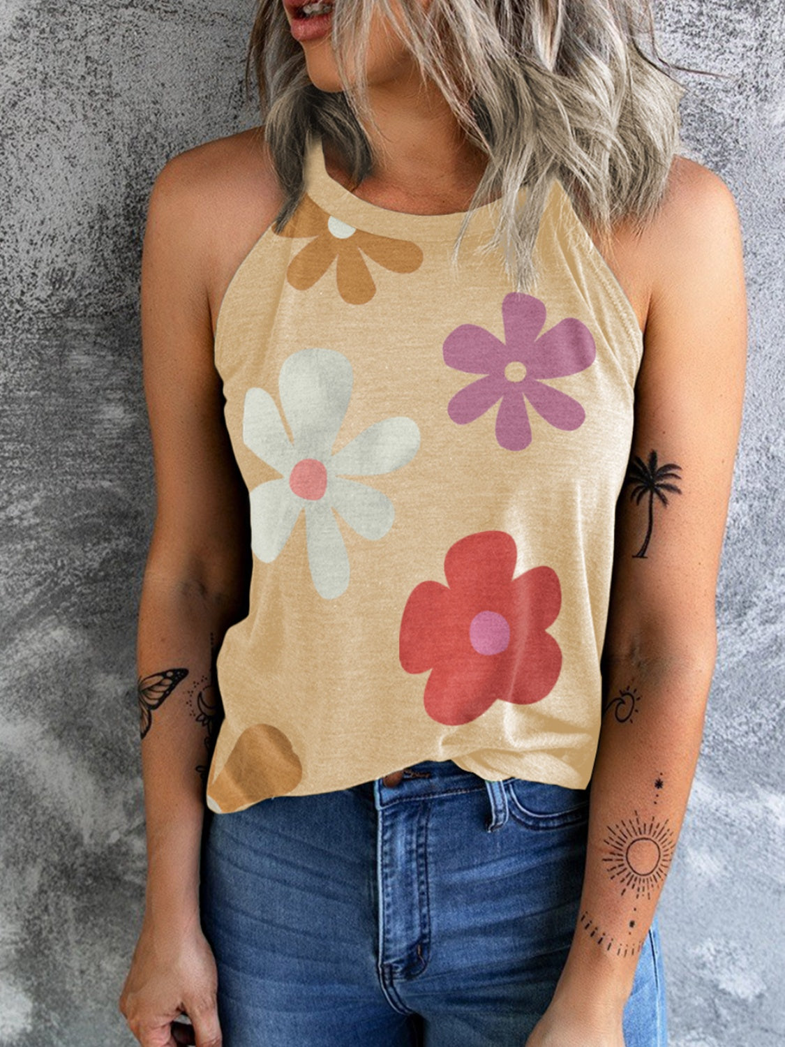 Printed Grecian Neck Cami