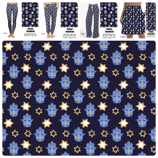 Hamsa Hanukkah leggings with pockets