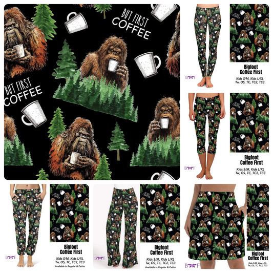 Bigfoot coffee first leggings, capris and skorts with pockets