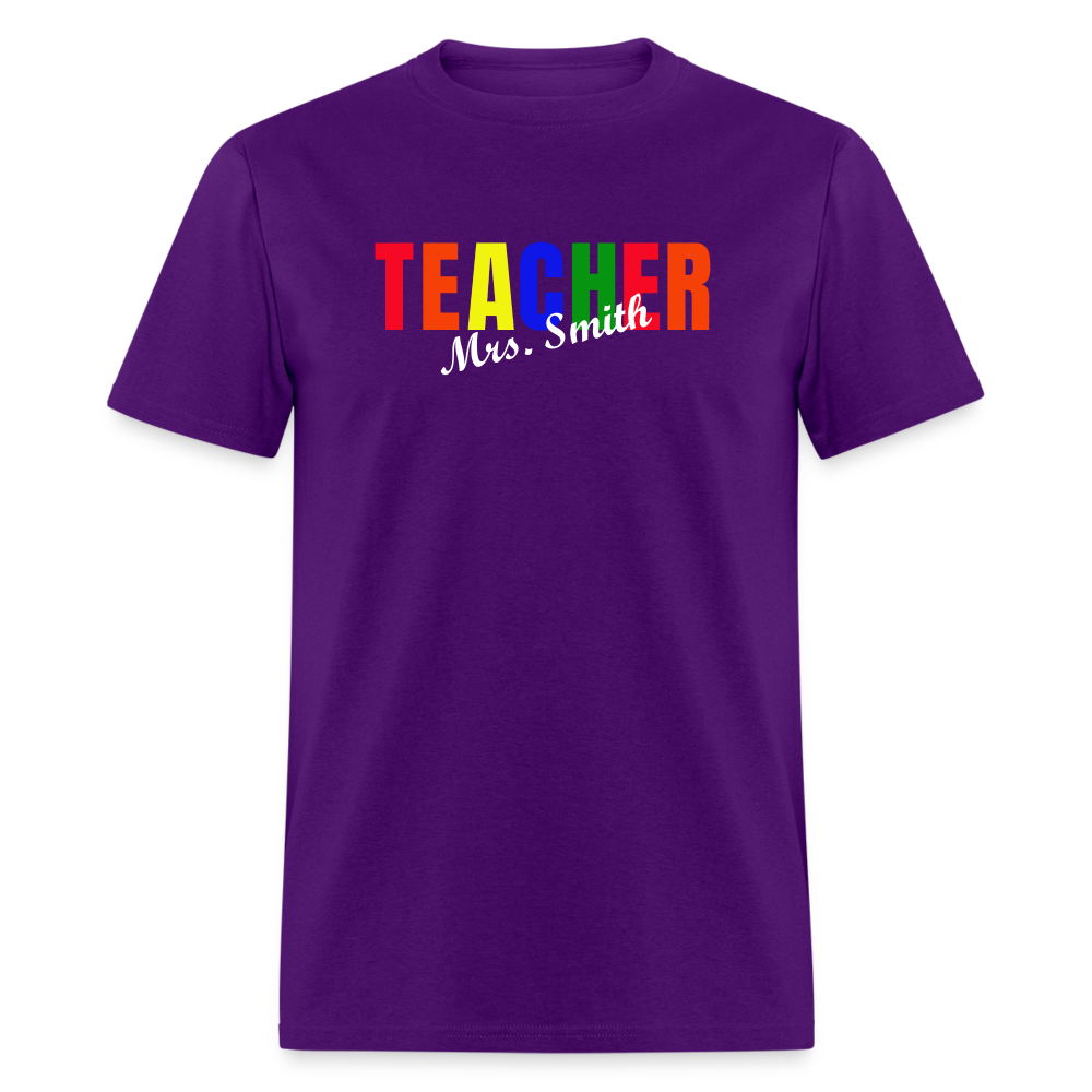 Customize Teacher Shirt With Name Unisex Classic T-Shirt - purple