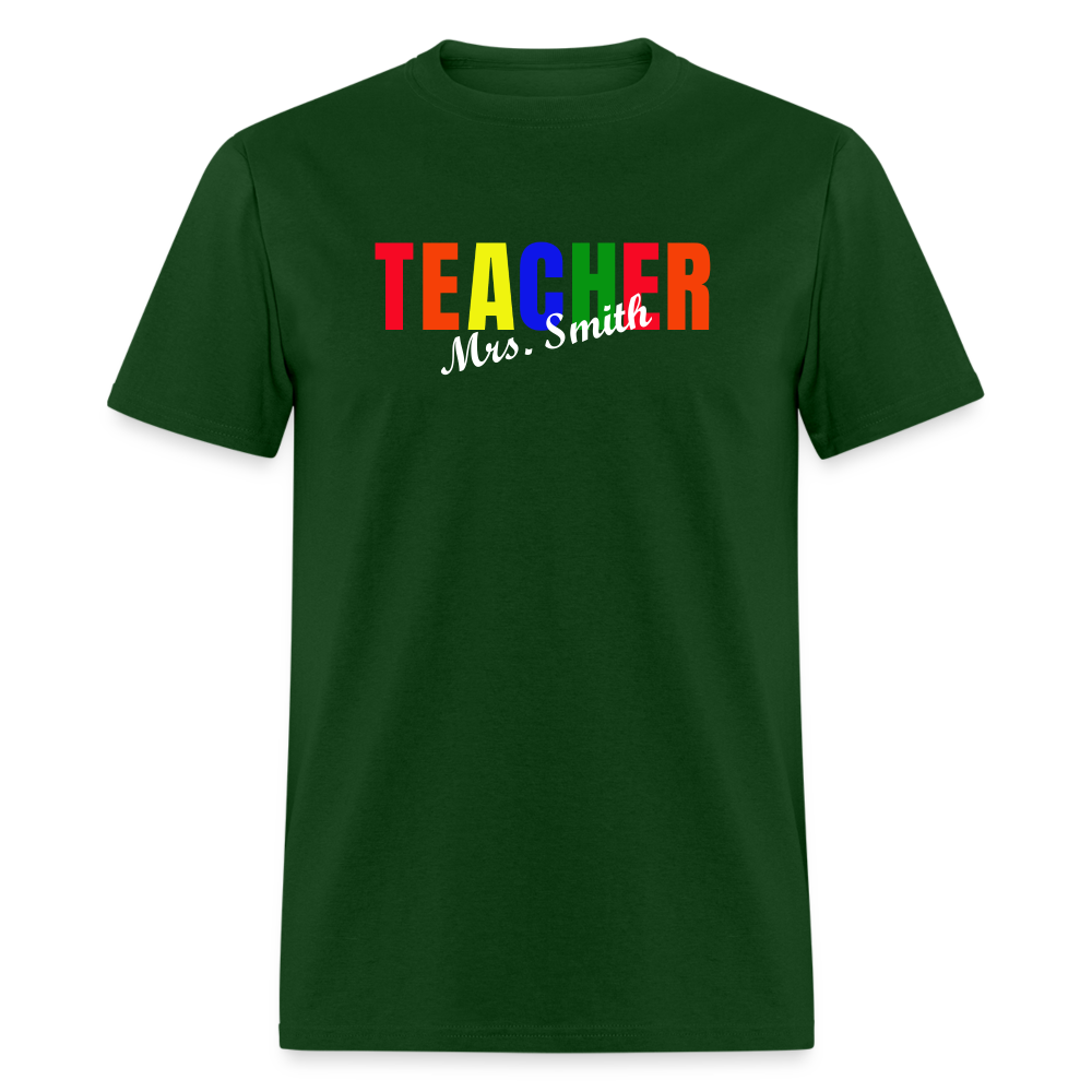 Customize Teacher Shirt With Name Unisex Classic T-Shirt - forest green