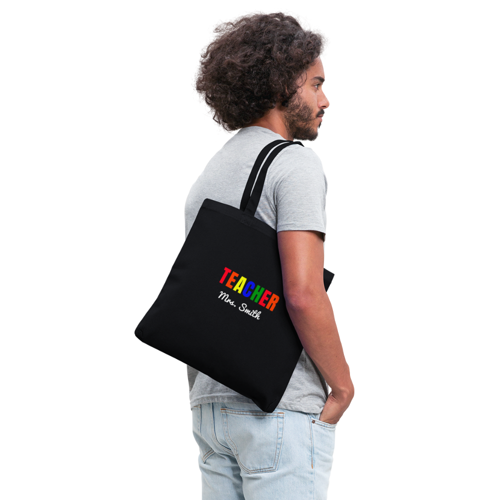 Teacher Tote Bag Customized With Your Name - black