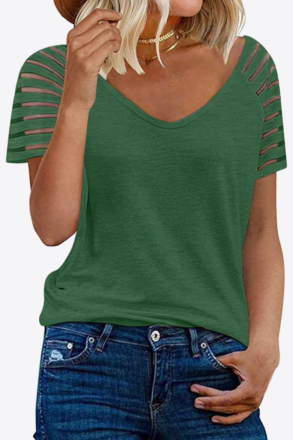 V-Neck Raglan Sleeve Tee