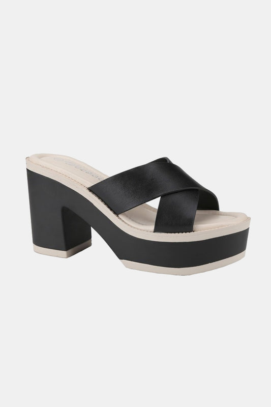 Weeboo Cherish The Moments Contrast Platform Sandals in Black