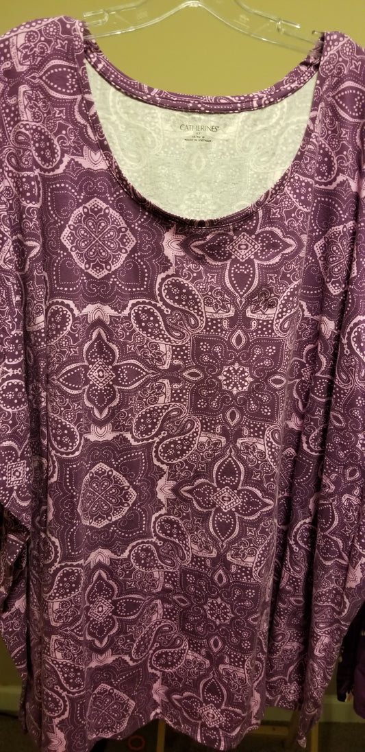 Purple Short Sleeve Paisley Tee (Size 0x and 6x) - Keene's